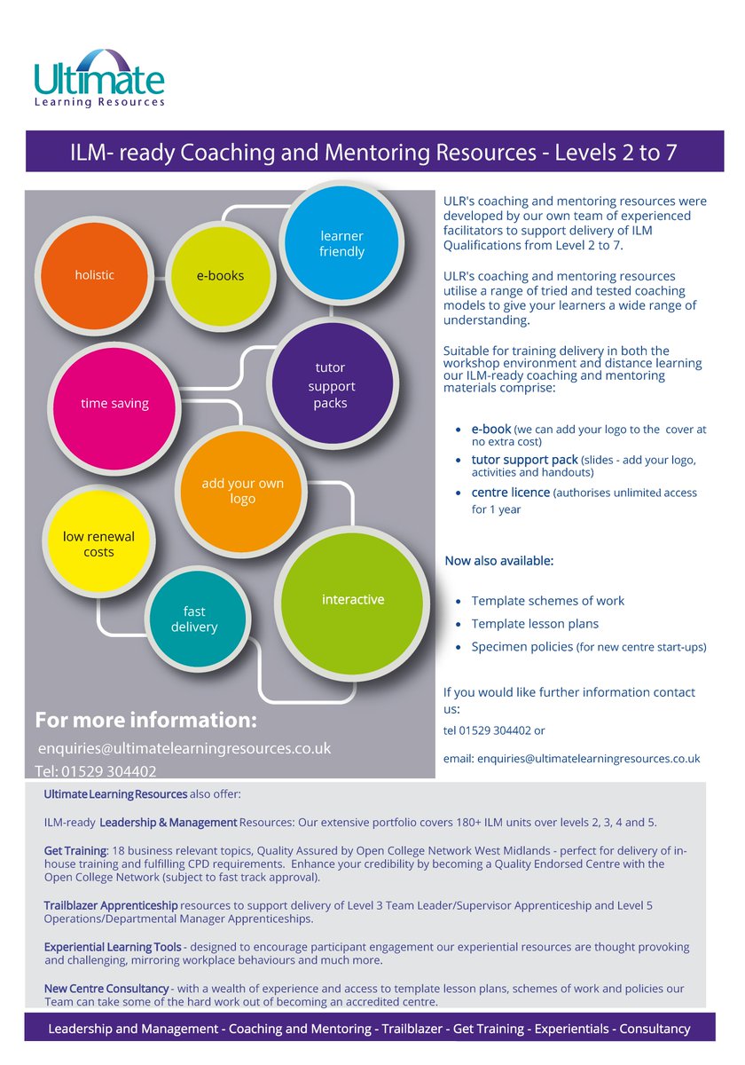 ULR_UK's tweet photo. ULR's Fantastic October Offer!   
Buy One Get One Free on our ILM-ready Coaching and Mentoring Suites (cheapest free).  Ends 31st October 2017!  
Contact us: enquiries@ultimatelearningresources.co.uk https://t.co/IuAshGqaOy