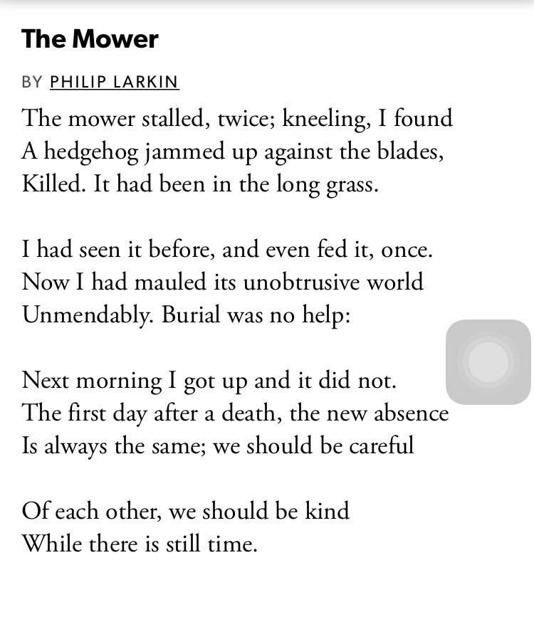 Claudia Daventry Auf Twitter A Poem On Monday Morning The Mower By Philip Larkin Bekind