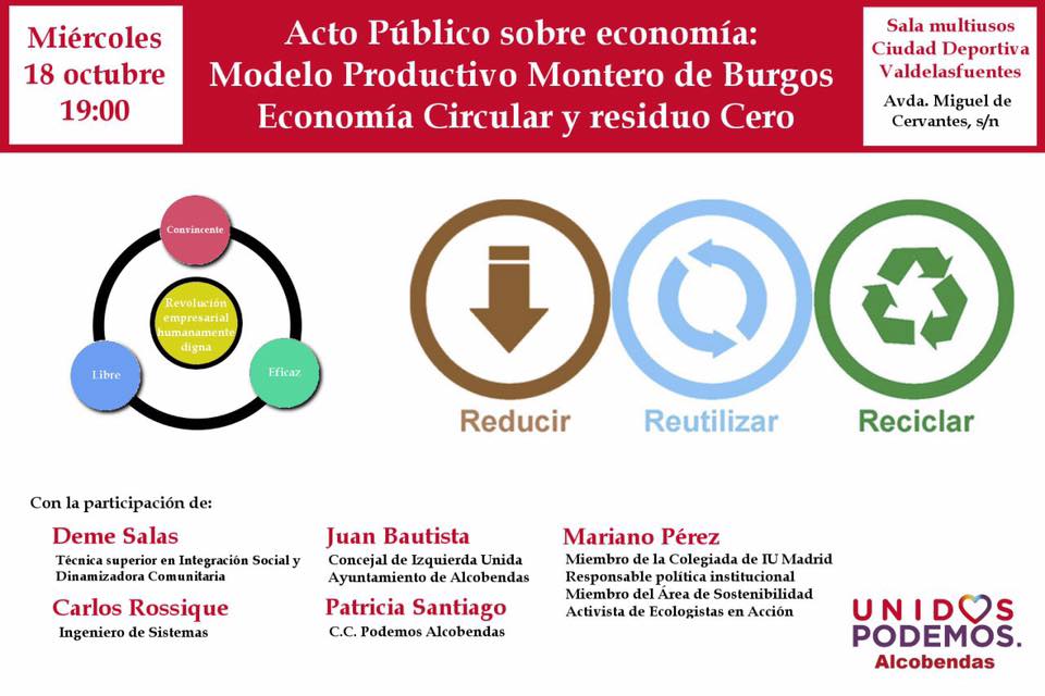 Este miércoles 18 debatimos sobre un cambio en el modelo productivo y ecológico. Te esperamos