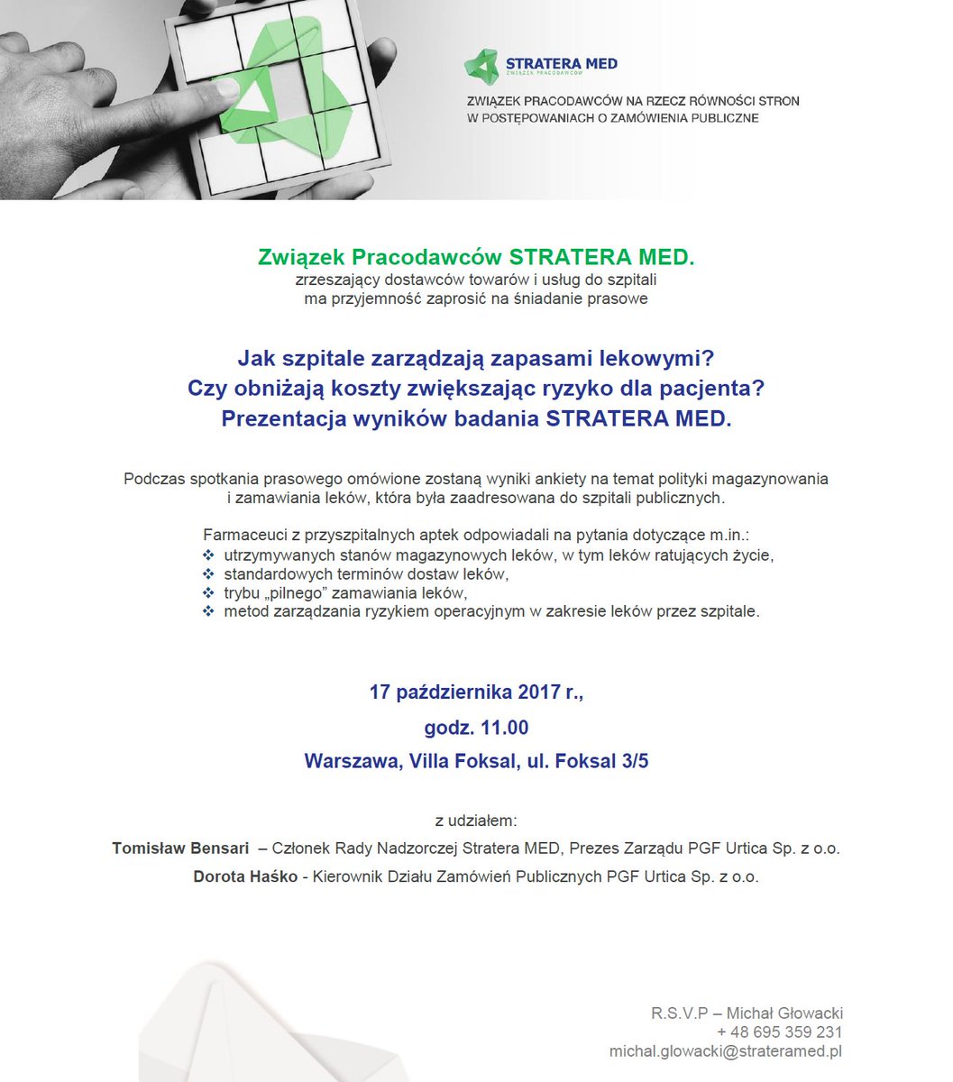 Stratera_Med's tweet photo. Zapraszamy przedstawicieli mediów na śniadanie prasowe: Jak #szpitale zarządzają zapasami lekowymi? Wyniki badania STRATERA MED https://t.co/Oj27M8uutM