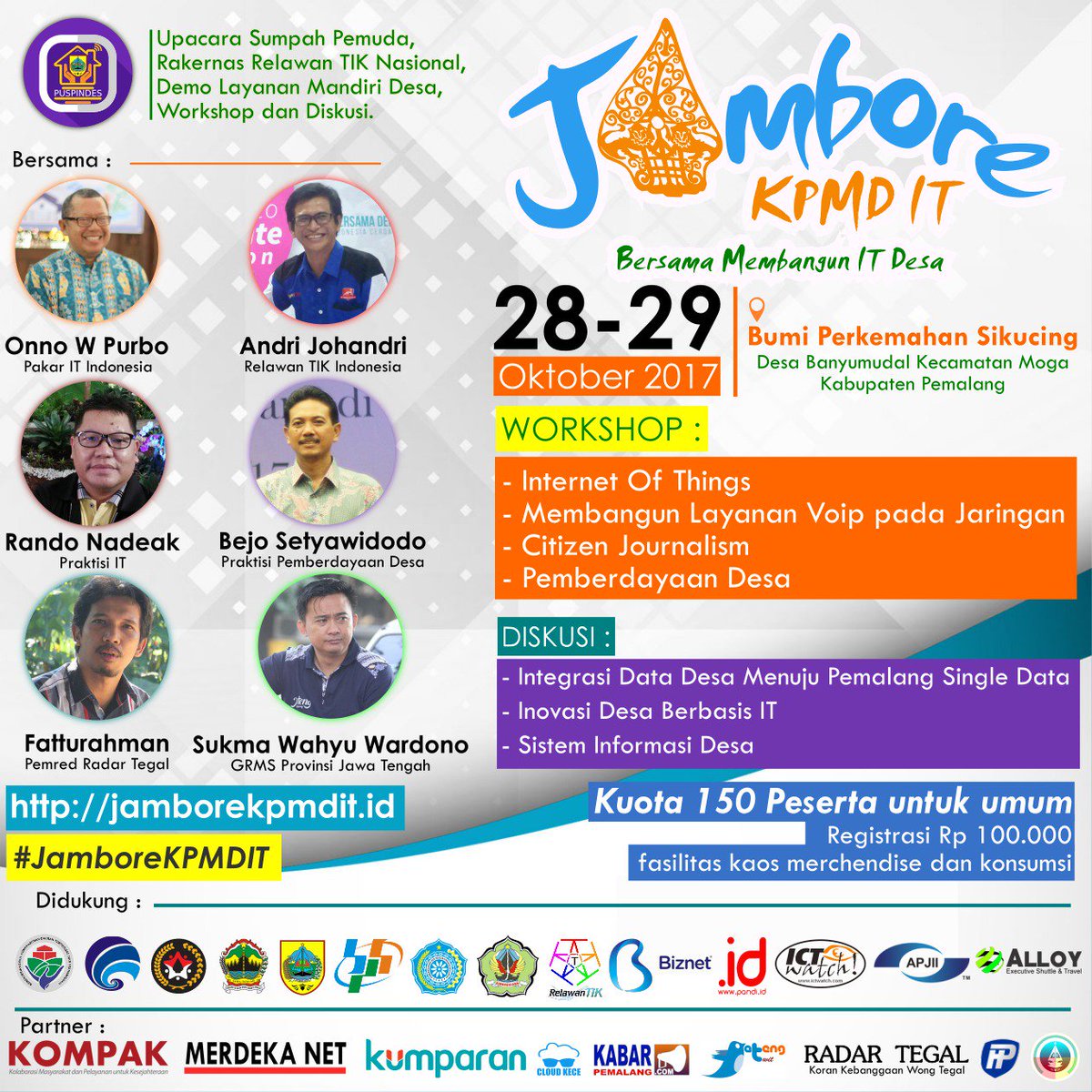 ernisulis31's tweet photo. Jangan lupa 12hari menuju Jambore @KpmdPemalang IT, Yuk jangan Ketinggalan @puspindes @ganjarpranowo https://t.co/0u0XY4AMgk