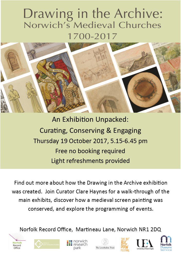 An Exhibition Unpacked: Curating, Conserving & Engaging. 19 Oct, 5.15pm. Free, no booking req'd, light refreshments inc. #drawingchurches