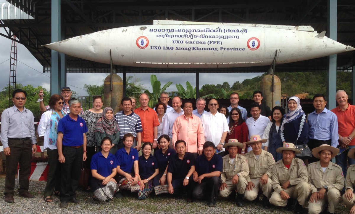 HermannCAN's tweet photo. Visit to #uxolaos #UXO garden in Xiengkhouang - a stark reminder of the #bombies that still remain in the ground. https://t.co/DlgV0qERyh