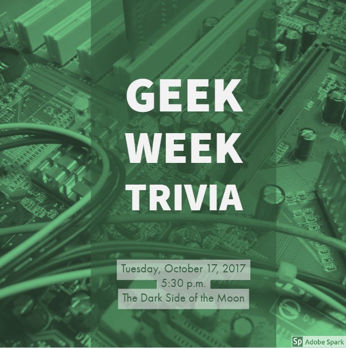 romechamber's tweet photo. Test your Geek Week Trivia with Young Professionals of Rome at Dark Side. Register at https://t.co/w7uvNOkG5M #GeekWeekRome #DowntownRomeGA https://t.co/2RXT9j7lyB