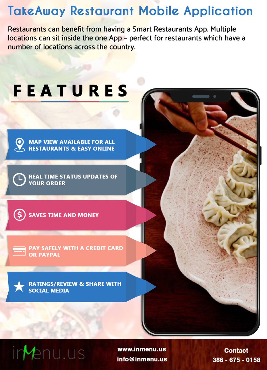 inmenuus's tweet photo. Looking for best #takeawayrestaurant app solutions? Reach us out at https://t.co/EQtbeQOU68 and find more about it! #mobileapp #ios #android https://t.co/dtvnKGou7E