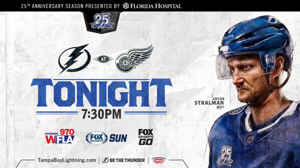 GAME DAY! ⚡️ We play the first half of the back-to-back tonight in Detroit. #TBLvsDET   📝: tbl.co/preview10-16 https://t.co/Ifl0jMDJQh