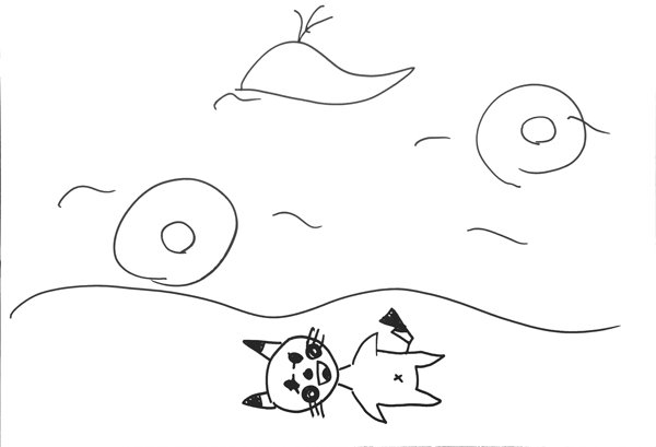 School Of Lock 友梨奈画伯のお題お絵かき 作品その ピカチュウ が 海 で 寝ている 画 Sol 平手友梨奈 友梨奈画伯