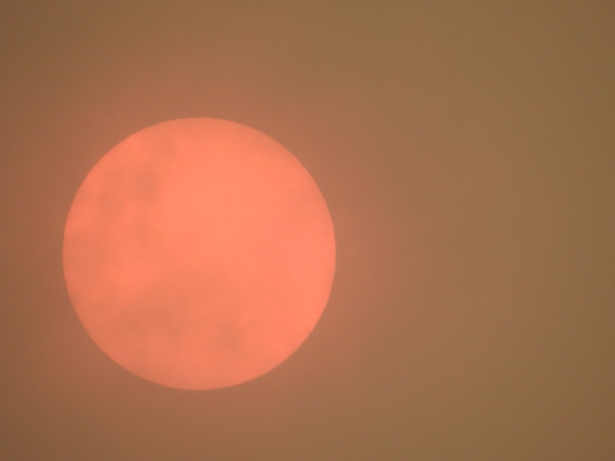 Red Sun in the High Peak today looks awesome. #highpeak #redsun #wow #countryside #sahara #Derbyshire #ophelia #OpheliaStorm