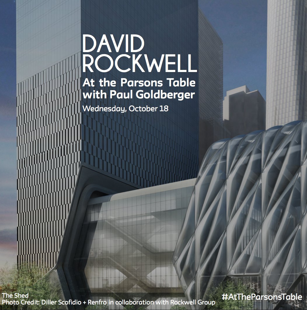 parsonsdesign's tweet photo. David Rockwell #AtTheParsonsTable w @paulgoldberger is around the corner - get your tickets 👉 https://t.co/8kEgF1DJl0 @labatrockwell https://t.co/2IK7Gr48Eg