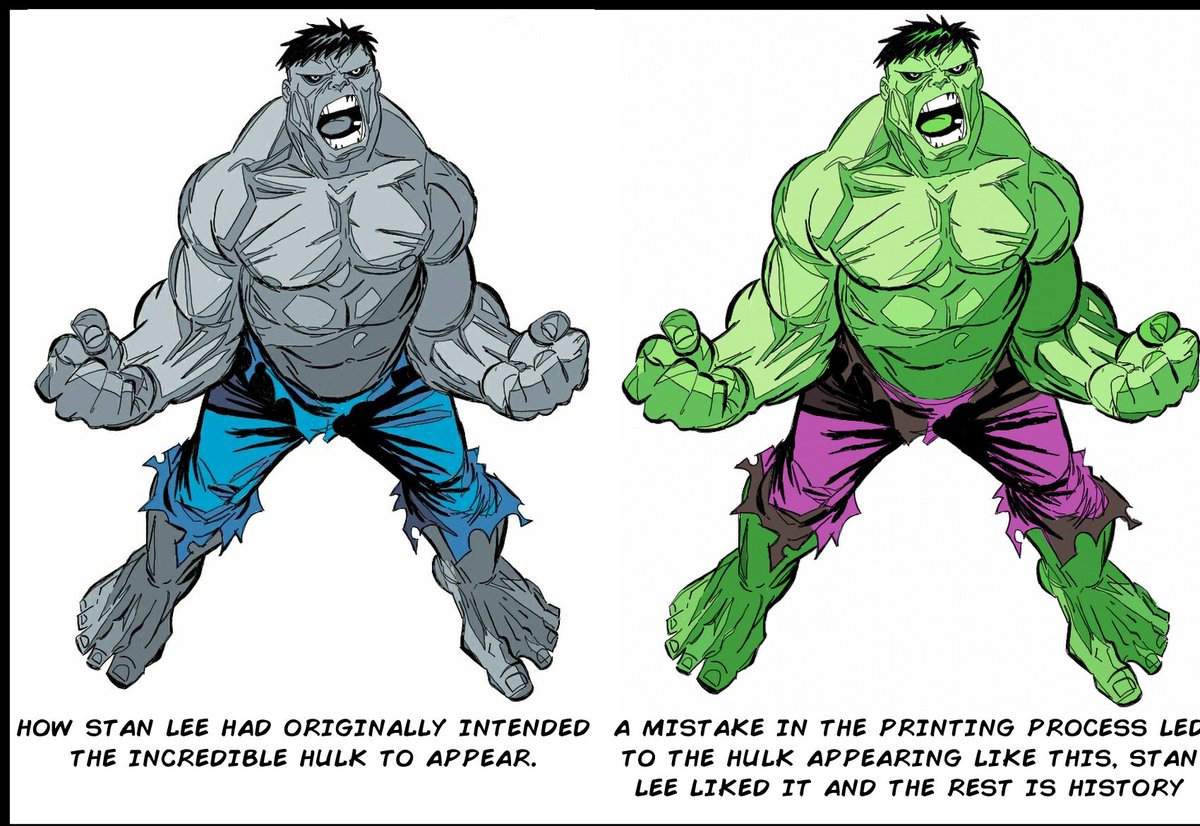pxpohio's tweet photo. The Incredible Hulk's green skin was initially due to a mistake in the printing process. The Hulk was supposed to be gray. #pxpohio #hulk https://t.co/kPrvwAoFFi
