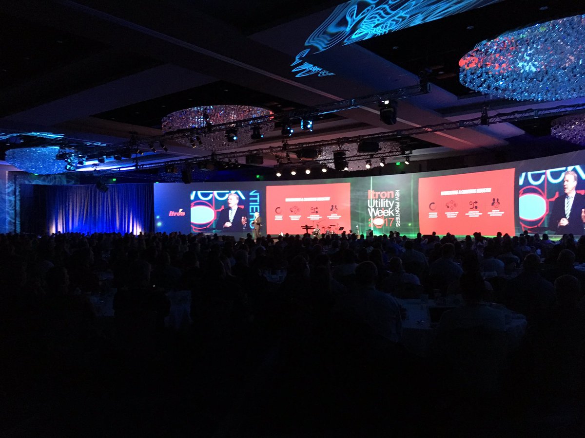 JoeBall16's tweet photo. Philip Mezey, Itron's President and CEO, kicking off Itron Utility Week in Houston, TX. @ItronInc #IUW17 https://t.co/da6l40Ba5y