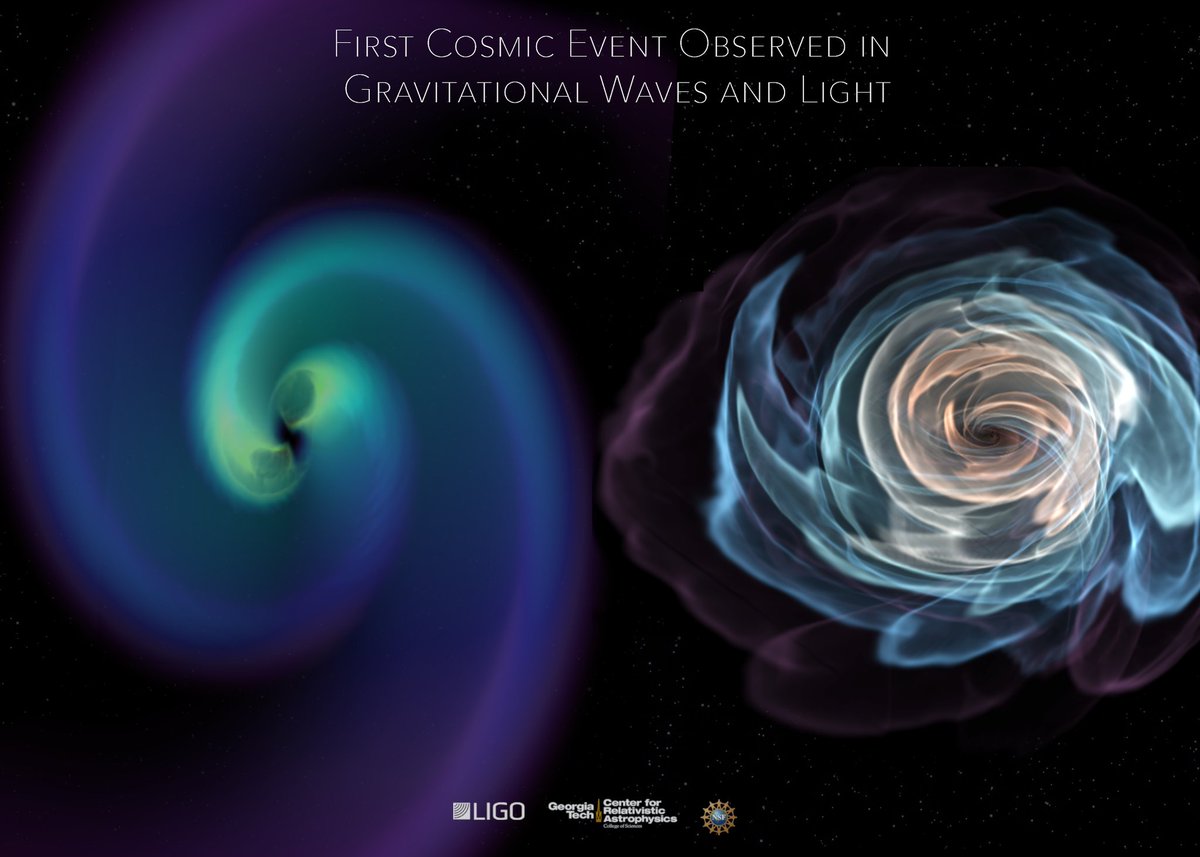 NSF's tweet photo. Discovery marks 1st cosmic event observed in both #gravitationalwaves and light. #LIGO https://t.co/zWmsN95kbh