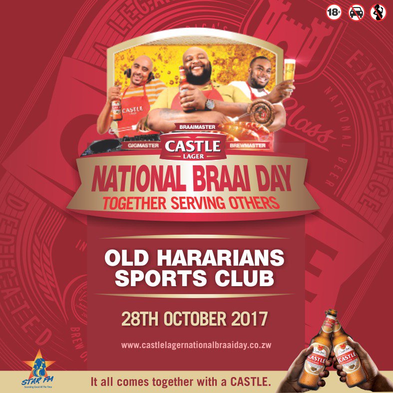 zimbocitizen's tweet photo. Lets date at the biggiest ever National Braai Day in Zim #CastleLagerNationalBraaiDay #OhYes #281017 #BraaiMaster #BrewMaster #GigMaster https://t.co/3fIiFswUoJ