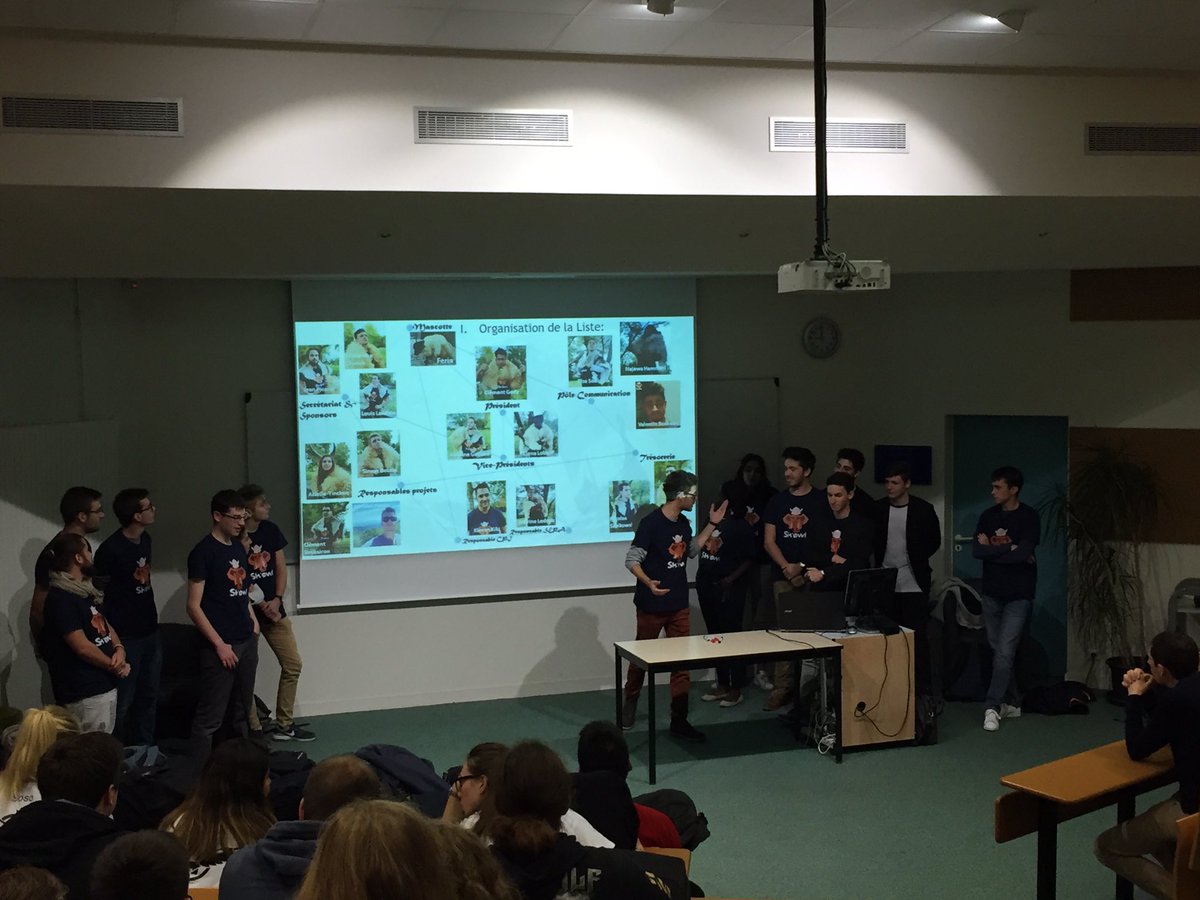 HannahW44's tweet photo. Presentations des listes #bde #esaip  #campagnebde Av'Angers Sk'Owl #ecoledingenieurs #stbarthelemydanjou @groupeesaip https://t.co/pTSrdww4kk