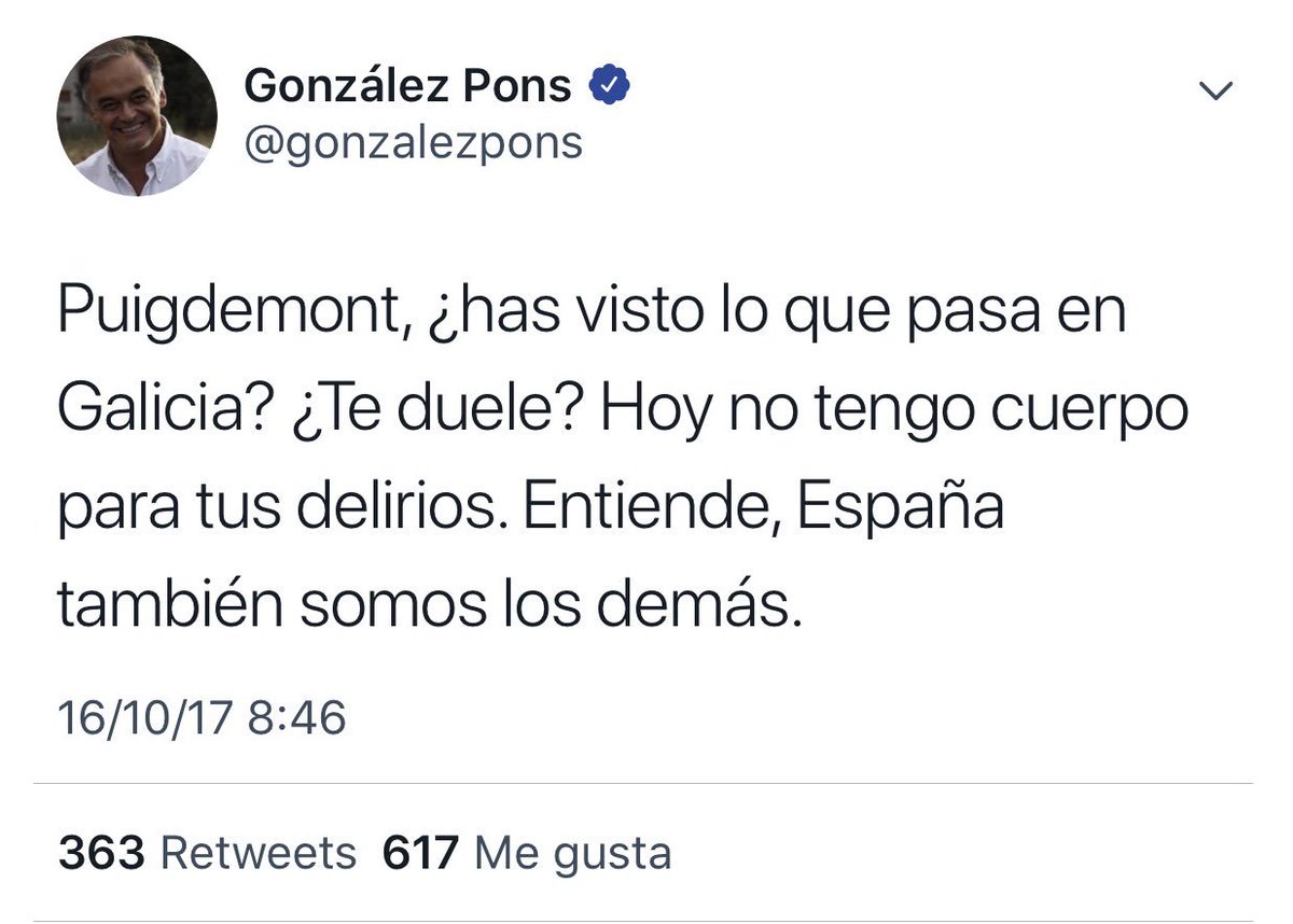 AntonioMaestre's tweet photo. 4 muertos ya en Galicia que a @gonzalezpons solo le sirven para usar contra Puigdemont https://t.co/wcaq2bCGDW