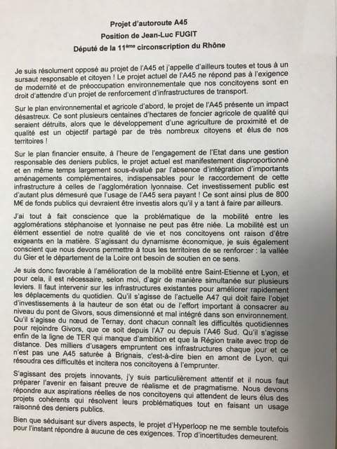 Jean_LucFUGIT's tweet photo. AUTOROUTE A45 🛣️ - MA POSITION
Jeudi passé, à l'occasion d'une rencontre avec les parlementaires Loire et Rhône
🌍🌎
https://t.co/NYhTQUn9P7 https://t.co/tYNyNlGBoq