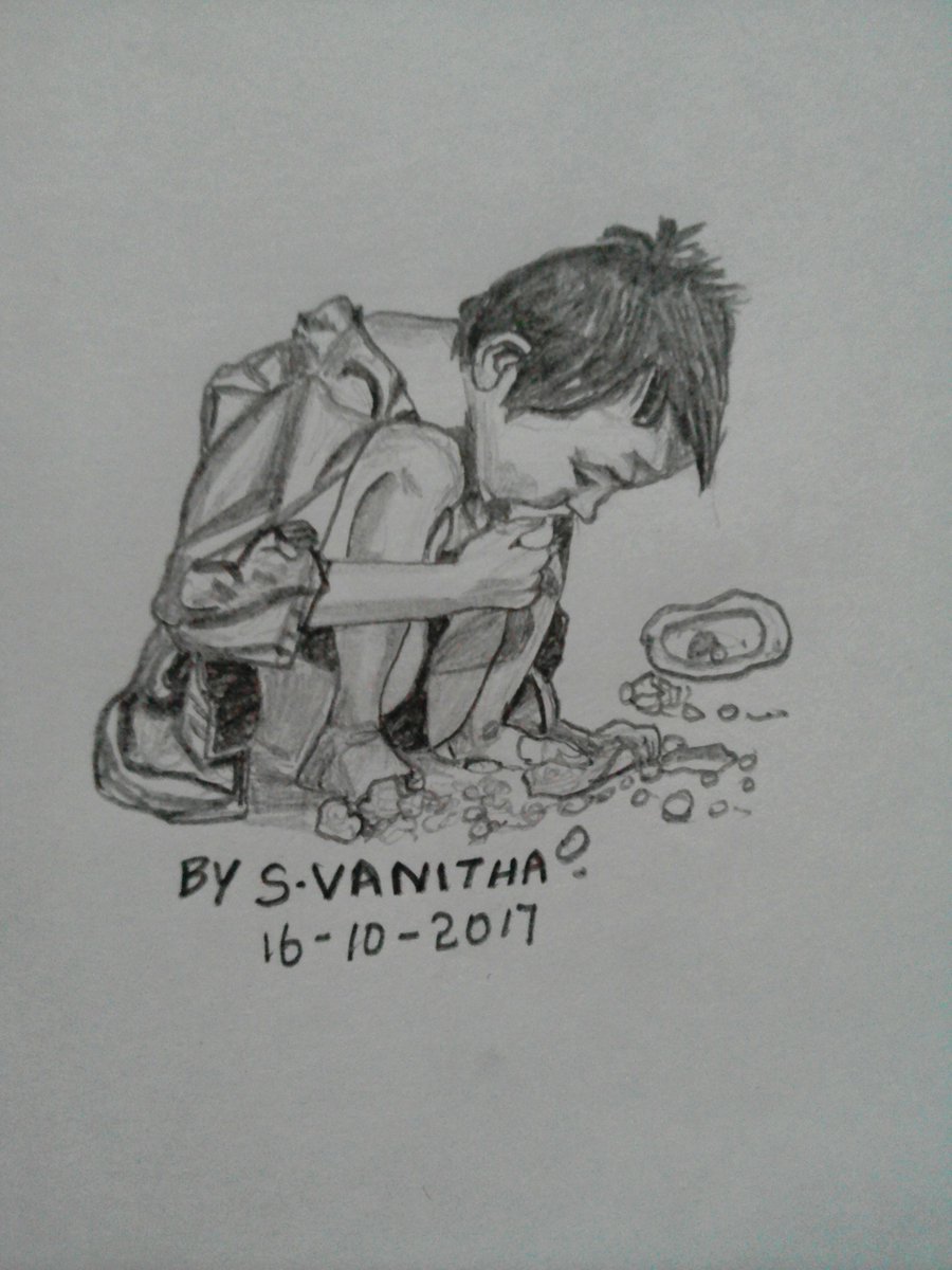 Winter for poor people Drawing by Javeria Imtiaz | Saatchi Art