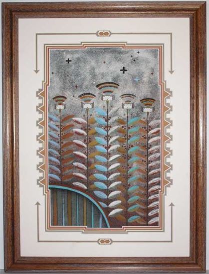 FoutzTrade's tweet photo. #NativeAmerican contemporary #sandpainting by #Navajo artist Joe Ben Jr. matted &amp; framed 21" x 28" https://t.co/lsGErghxB2 #HandPaintings https://t.co/f1Q7VwAa0X
