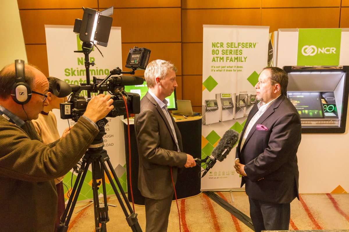 RBRDataServices's tweet photo. The BBC covering #ATM & #CyberSecurity 2017 - interview with Professor Bernardo Batiz-Lazo. #ATMsec @BatizLazo @BBCBusiness @NCRCorporation https://t.co/qUYgdi6LdX