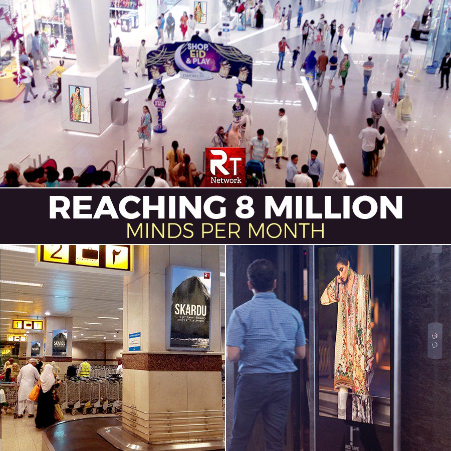 redtapenetwork's tweet photo. Red Tape Media reaches 8 million minds per month with its linear network present across Pakistan 
#RTMedia #DOOH #digitalsignage #RTNetwork https://t.co/ct2Owv5OE3