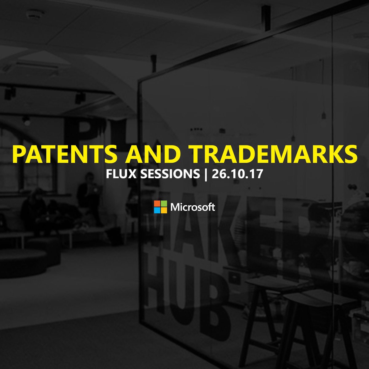 MSFTFlux's tweet photo. Welcome to the #FluxSession on Patents and Trademarks! We will have here two visitors from PRH to talk about those important topics. https://t.co/mA8puuadoG