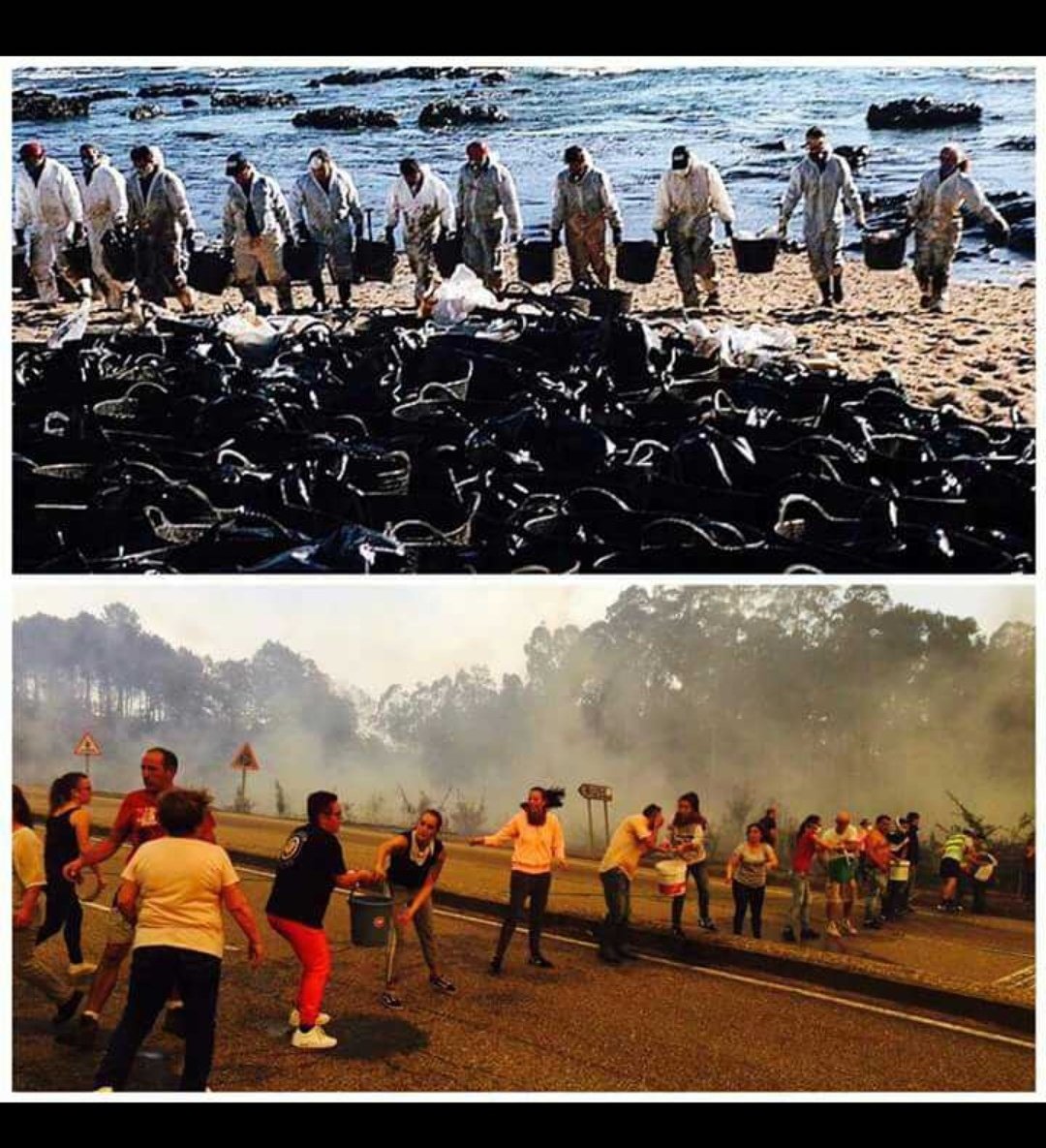 Grazas a todas persoas que onte axudaron a combater o lume en Galicia, Asturias e Portugal  
Que o verde volte pronto a ser a nosa cor 💚