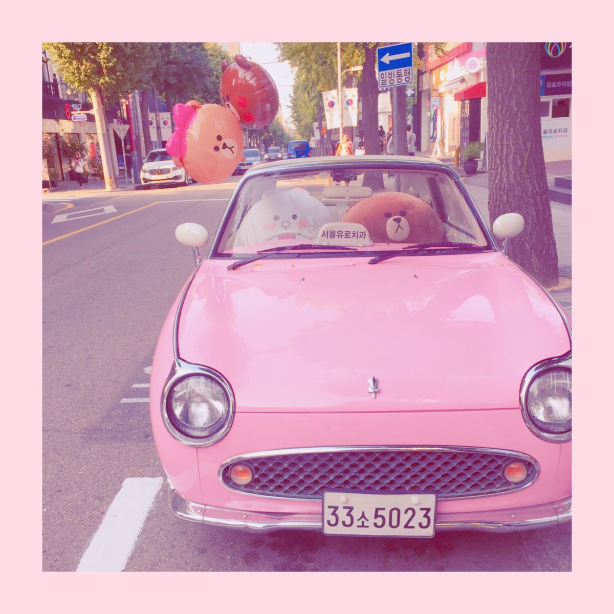 Pink Lush Pa Twitter 可愛いピンクの車にブラウンとコニーが乗って