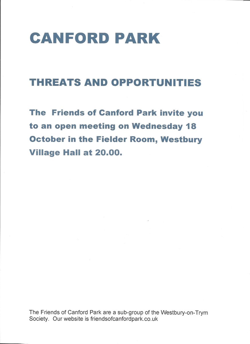 GrahamDonald_'s tweet photo. If you care about Canford Park come along on Wednesday evening https://t.co/ESqIOeTTJD
