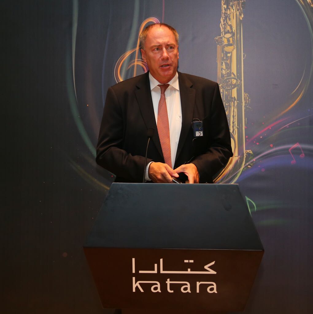 AmbWillyKempel's tweet photo. press conf for 4th Katara european jazz festival, AT participant jazz pianist #davidsix (betw the stations) - music uniting cultures! https://t.co/mxlDDTbEhx