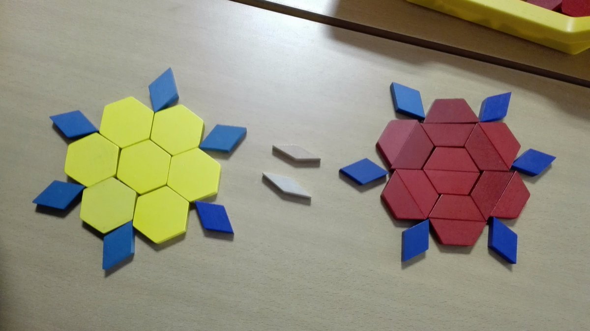 Simon_Gregg's tweet photo. Equal area pattern block shapes
#equalssign
@CDawson18 https://t.co/ERso7uubZp