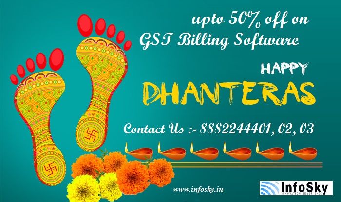 infoskysoftware's tweet photo. Diwali 0ffer 50% Discount
GST Ready Billing software now only on one time chargeable at just Rs.6449 online installation. Call 882244401, 02 https://t.co/LAsk8wC5or