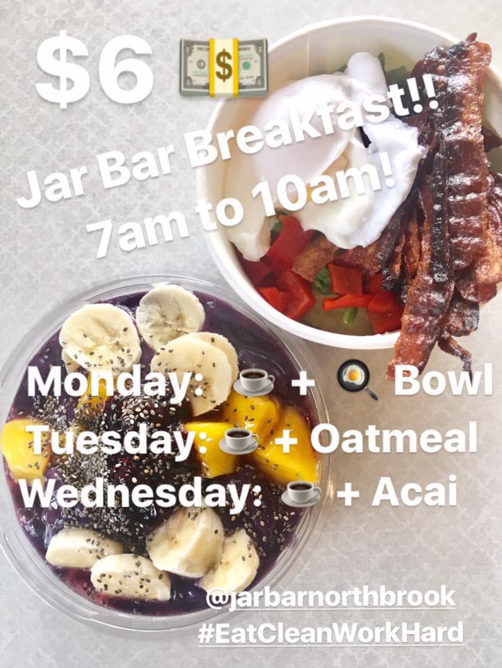 JarBarNB's tweet photo. Rise &amp; shine, beautiful! 🌤   Stop in today for our new healthy, yummy #BreakfastMashup specials! Happening every Mon-Weds from 7-10am. https://t.co/mMWx3UzAVl