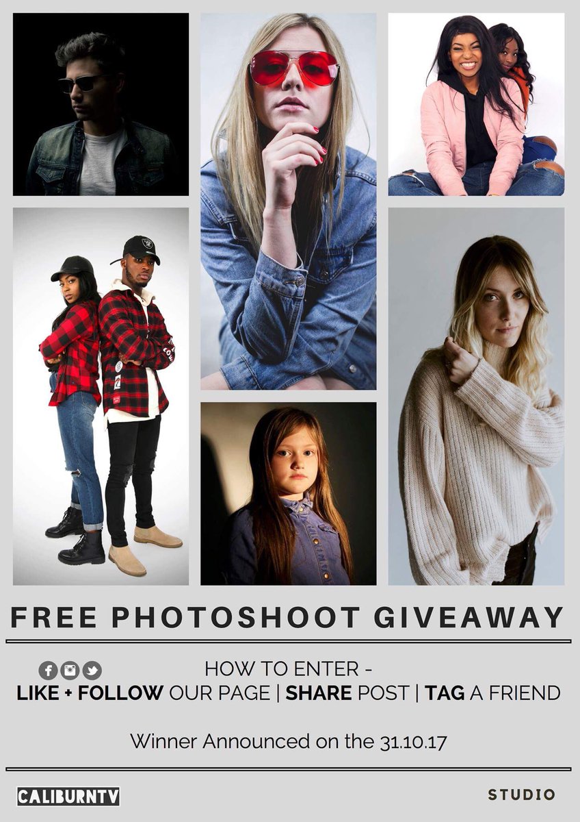 CaliburnTV's tweet image. **COMPETITION TIME**FREE PHOTO-SHOOT 
⚫FOLLOW OUR PAGE
⚫LIKE THIS POST
⚫TAG 3 FRIENDS 
⚫SHARE THIS POST 
Winner announced HALLOWEEN DAY