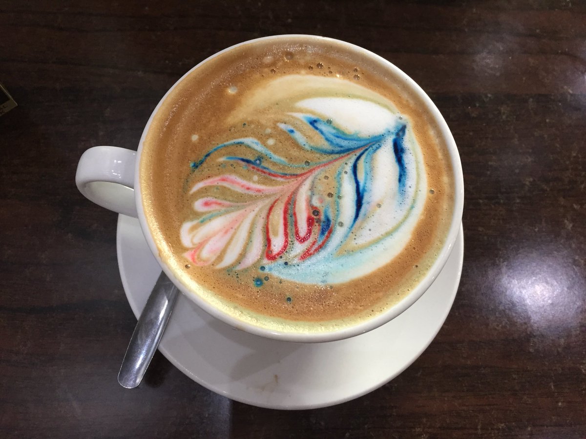 CoffeeStS63's tweet photo. Colourful coffee. Yes this is a work of art... https://t.co/ono5JZ9442