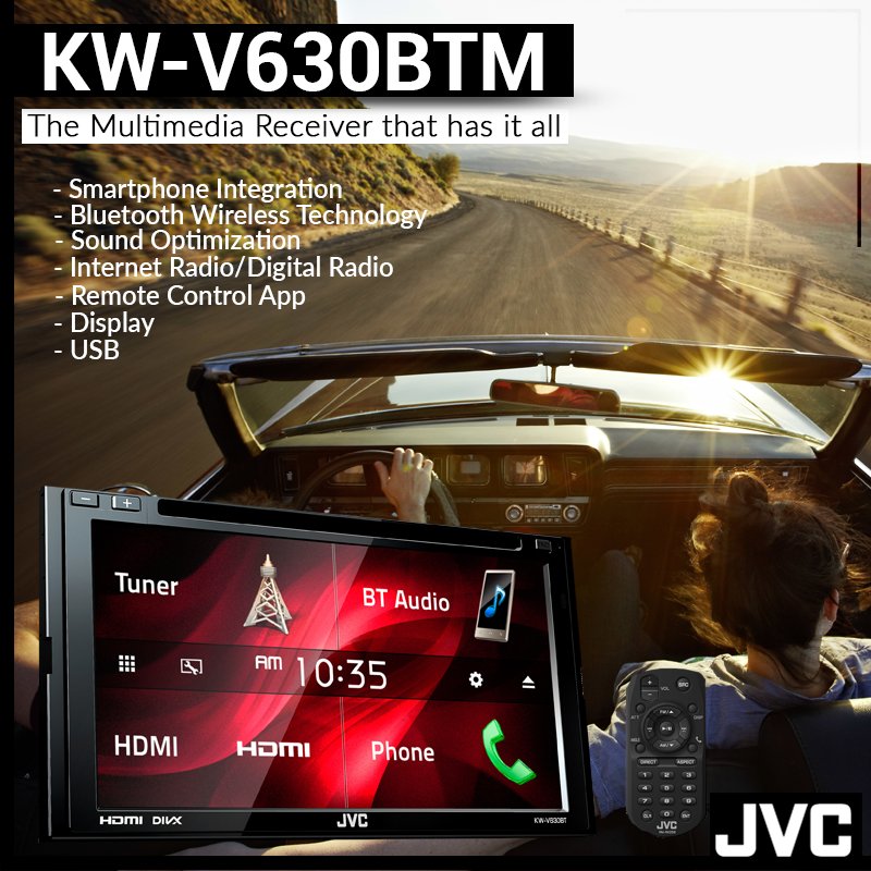 jvc__india's tweet photo. Experience the next generation of car #audio systems with the KW-V630BTM #MultimediaReceiver.
#JVCIndia #CarAccessories #JVCCollection https://t.co/KMrpykFoOJ