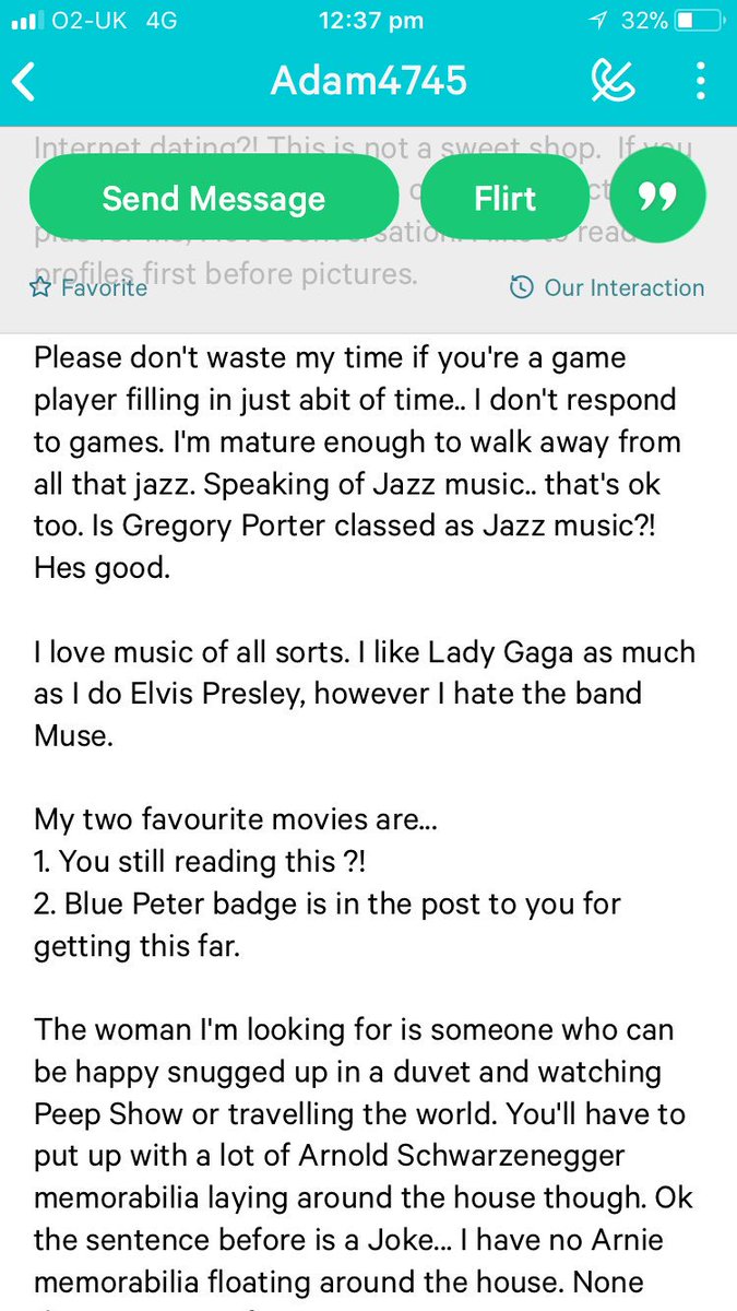findaprince's tweet photo. I know it’s good to have something written on your profile but come on man! Sounds a wee bit bitter here too! #DatingisMurder #dating2017 https://t.co/axQEaKHbii