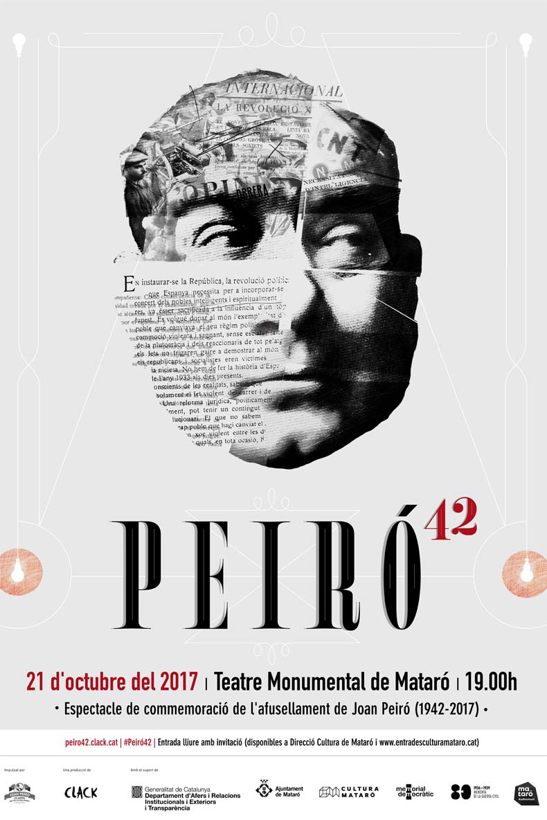 XarxaClack's tweet photo. Dissabte 21 a les 19h estrenem #Peiró42 al @TMonumental de #Mataró.
Aconsegueix la teva invitació: https://t.co/Wenb9MpbYa 
Tràiler: https://t.co/GZ9ARAro2P 
+Info: https://t.co/dEkaJvJCsT https://t.co/y1nuAt38xM