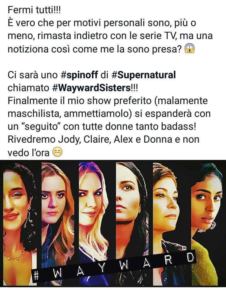 FreeTalksATS's tweet photo. #Supernatural #WaywardSisters #Spinoff 
https://t.co/9G54UmQnFR https://t.co/4tGApAB466