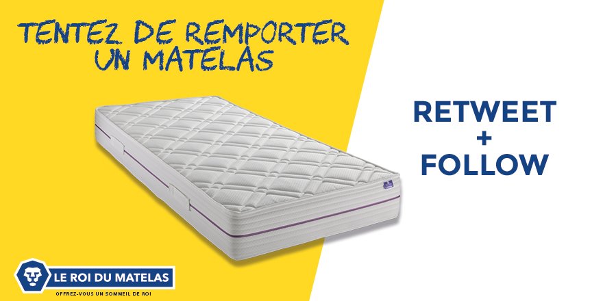 LeRoiDuMatelas's tweet photo. #Concours 🔥

🎁Tentez de remporter un #matelas deux personnes🎁

Retweeter et follow @LeRoiDuMatelas 

TAS 23/10/2017 https://t.co/bw91FlfNTQ