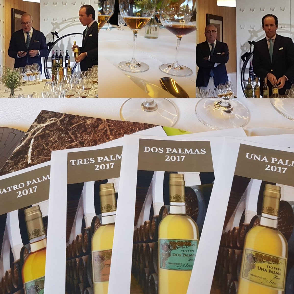 NachoArc's tweet photo. @Gonzalez_Byass presenta la gama Cuatro Palmas 2017. La elegante evolución de su clásico fino #tíopepe @GrupoGourmets @VinosJerez https://t.co/T6srgvBunp