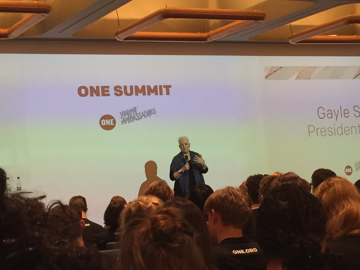 Our President &amp; CEO <a href="/GayleSmith/">Gayle Smith</a> "Younger people are paying attention; they get these issues. Younger people are optimistic ✨ #ONEyouth17