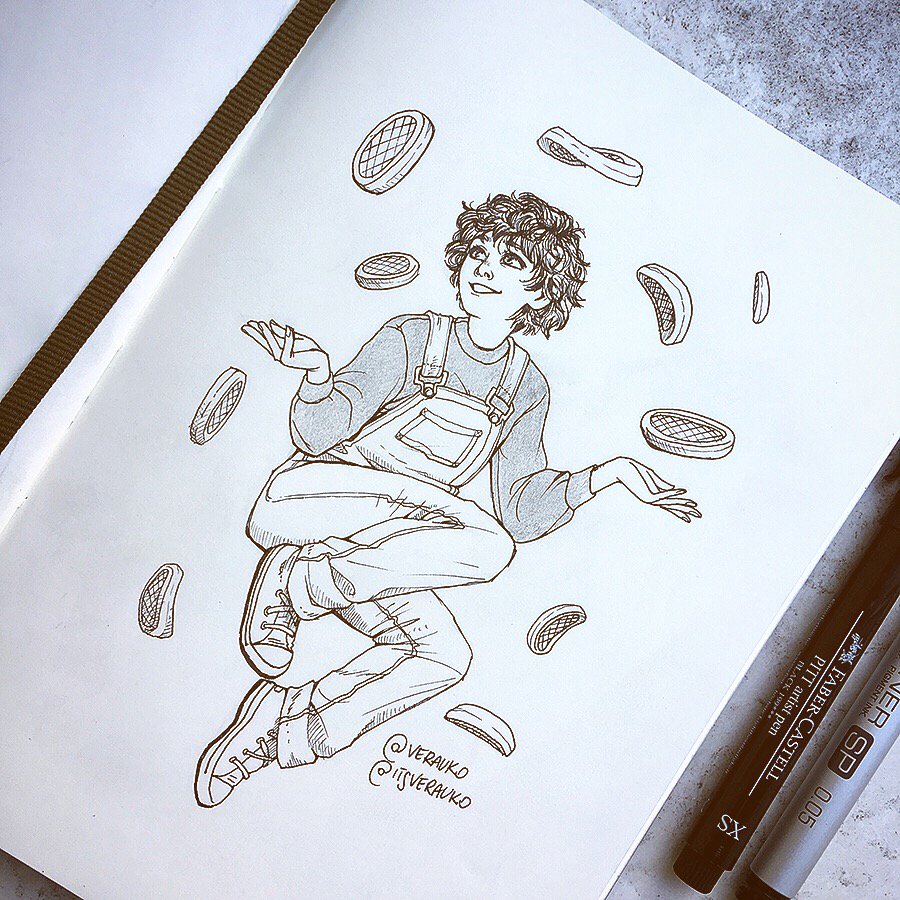 itsVerauko's tweet photo. Did you know it's exactly 11 days until Stranger Things 2 premiere? :) #Inktober 12/31 https://t.co/XyZeHMfj2b