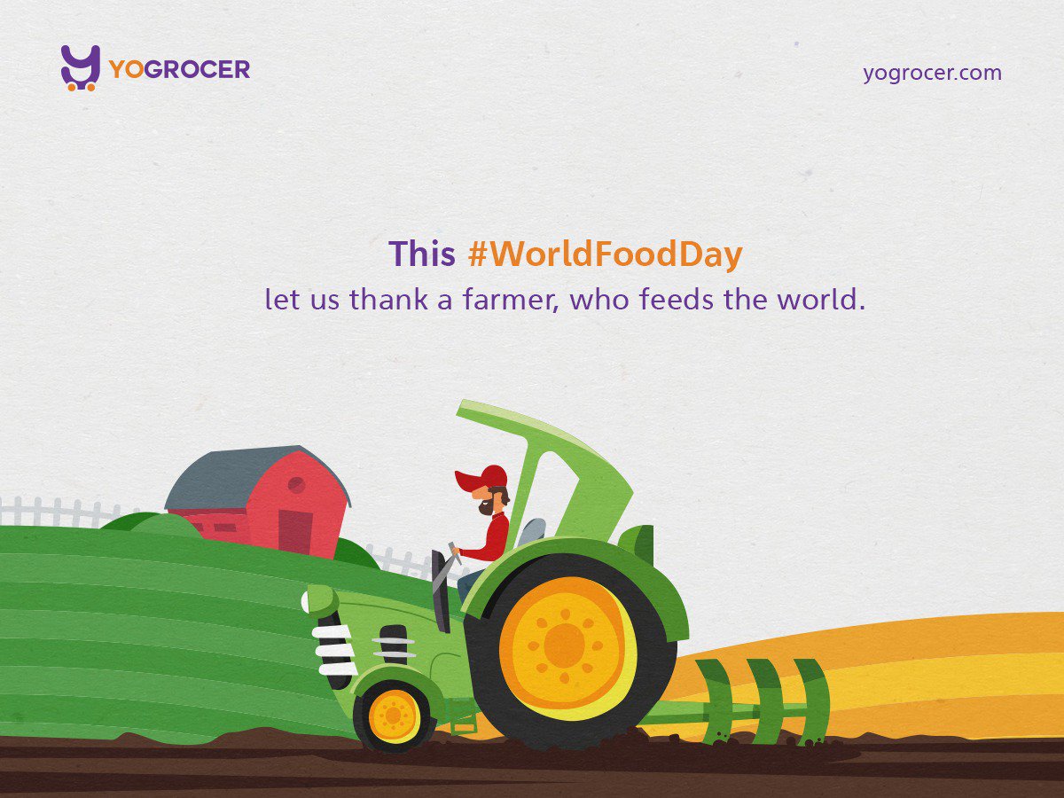 YoGrocer's tweet photo. This #WorldFoodDay let us thank a #farmer, who feeds the world. #food https://t.co/FWem7EWO5m
