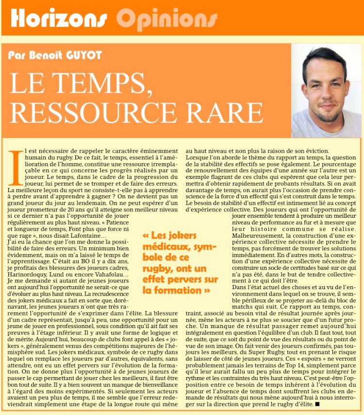 Chronique brillante de @BenLaGuye dans le <a href="/midi_olympique/">Midi Olympique</a> de ce lundi.