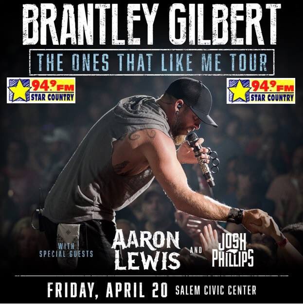 Concert Announcement!!  @BrantleyGilbert is coming to the Salem Civic Center!!   Tix go on sale this Friday at 10!