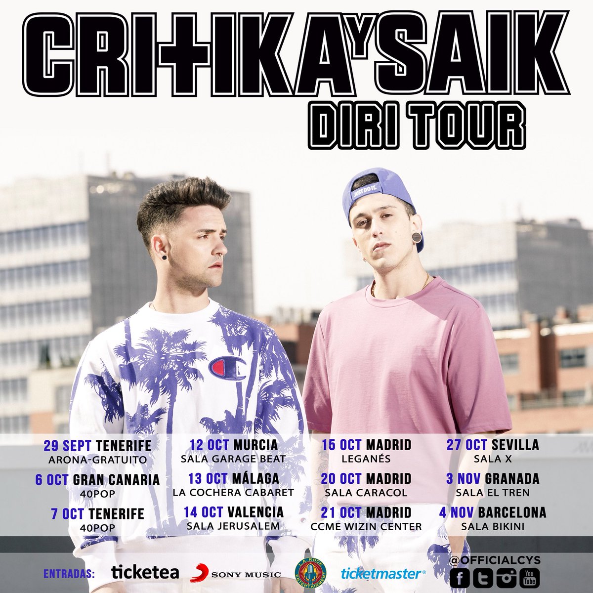 OfficialCyS's tweet photo. Quereis saber que ARTISTAS Invitados tendremos en el concierto de Madrid este viernes 20 OCT en @salacaracol ??! Hoy os decimos uno...🤗 https://t.co/oY33mpcPcT