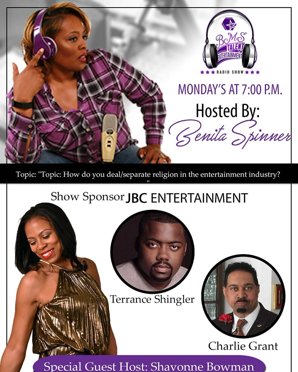 BMStalents's tweet photo. Tune in tonight! https://t.co/FXDJnHqgJ8 @ 7:00 PM!! Join us!

Terrence Shingler Gotham
Author Charlie Grant Life of a Gospel Singer https://t.co/tZgucnjcVy