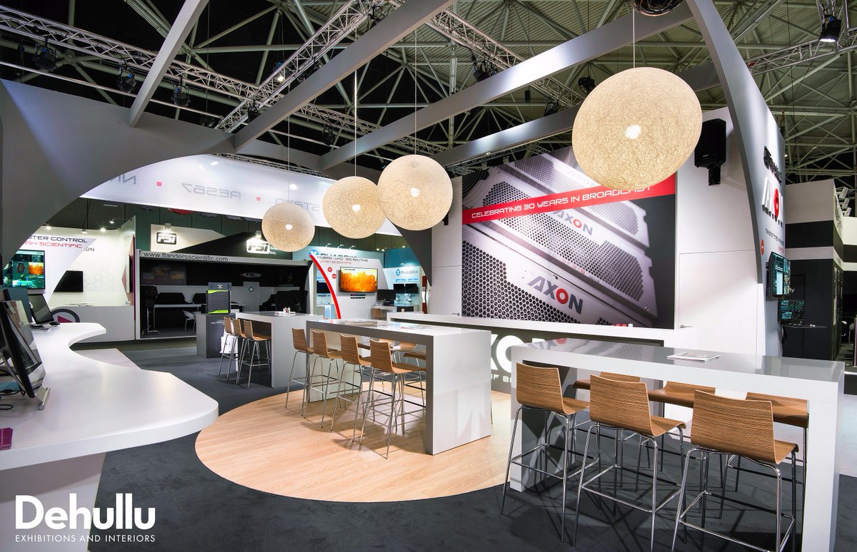 DehulluNL's tweet photo. Op de @IBCShow  mochten wij de stands verzorgen voor onze klanten Axon, Ardis, Blue Projects – Adobe en Liberty Global. https://t.co/h2cl0jVk23