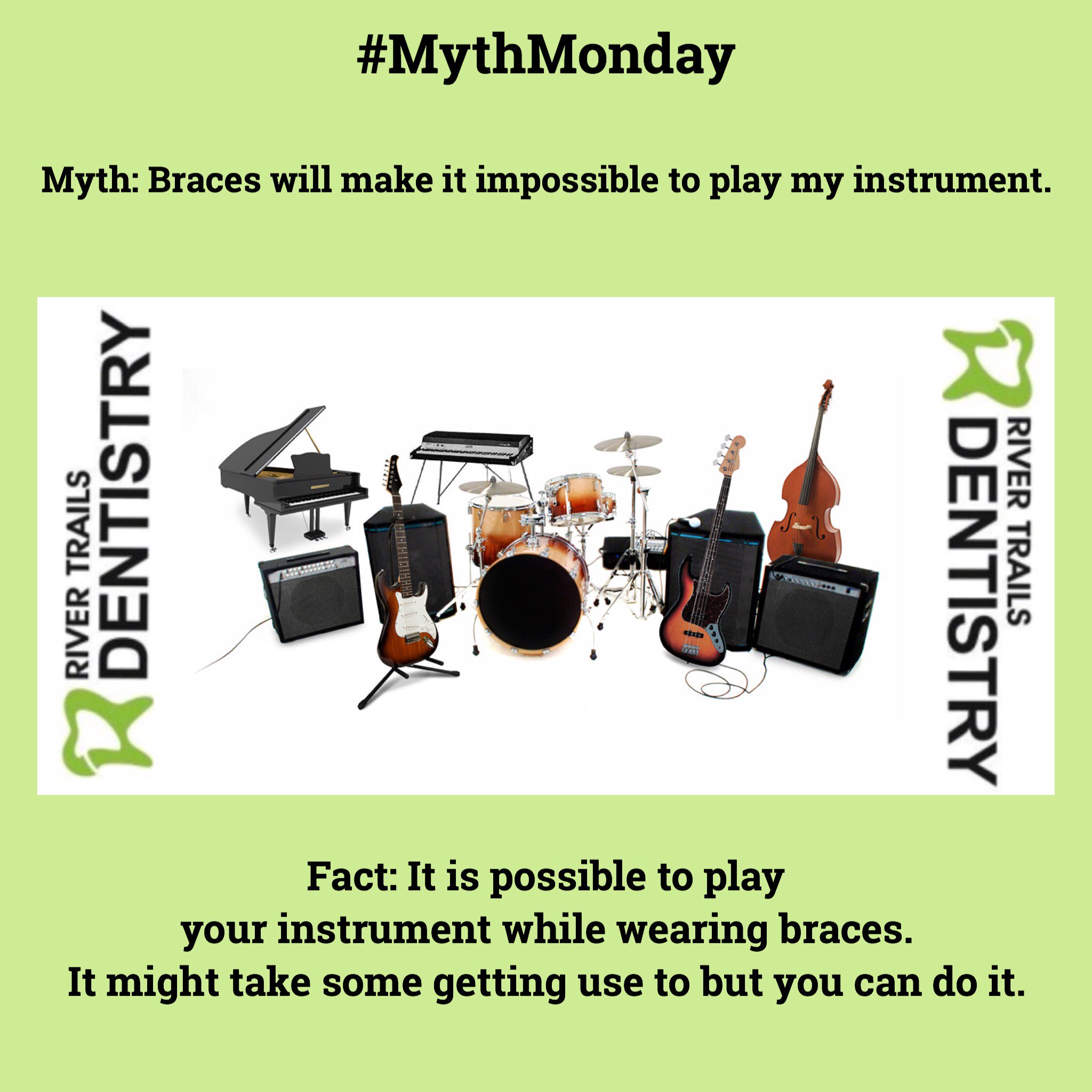 RiverTrailsDentistry on Twitter "mythmonday dentistry fortworth braces music instruments…