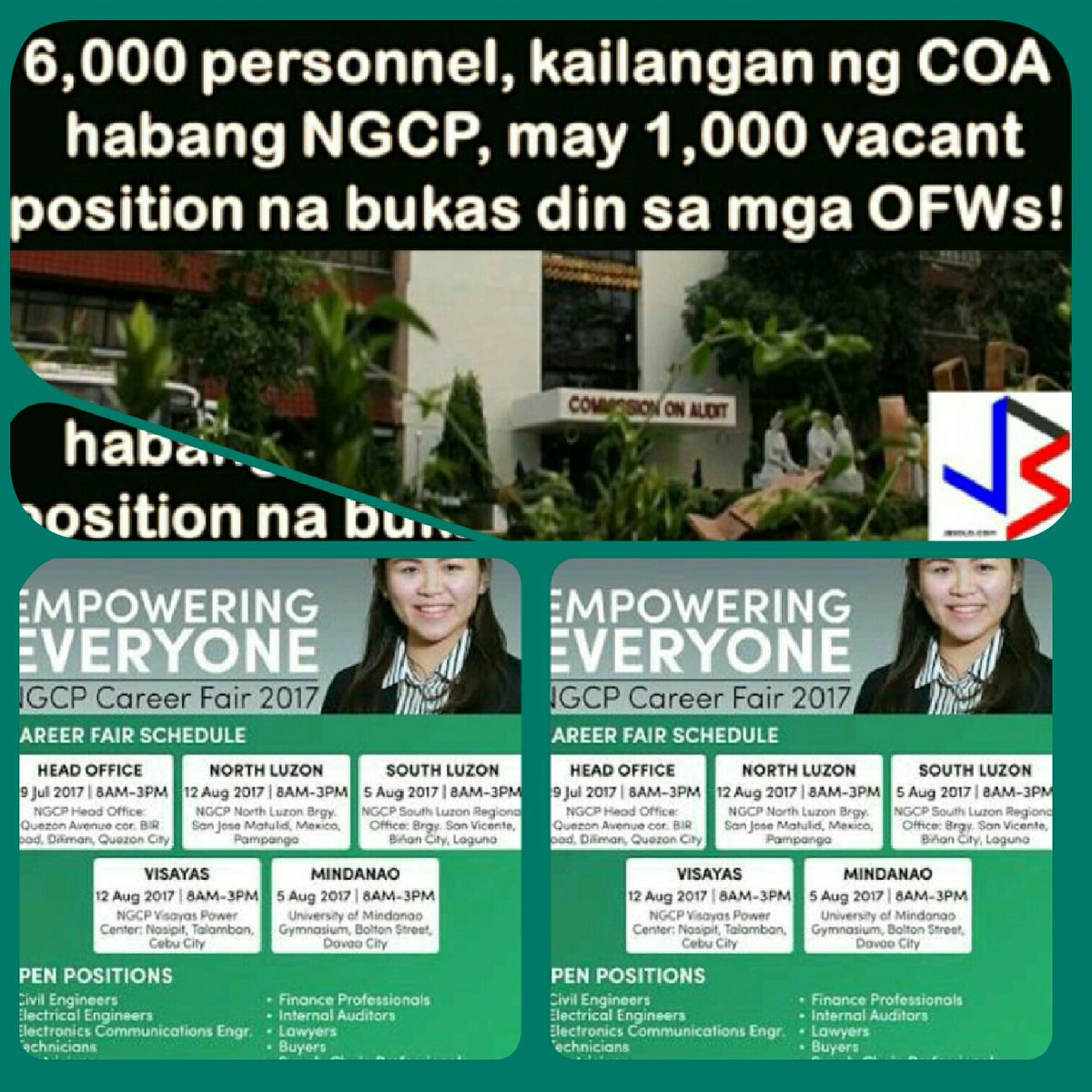 JamaicaSy000's tweet photo. Wow naman kahit OFW na pauwi na may trabahong nakalaan ang NGCP sa kanila. #NGCPCares #UnsungHeroes #ThankYouNGCP https://t.co/GUGKjGSv5L